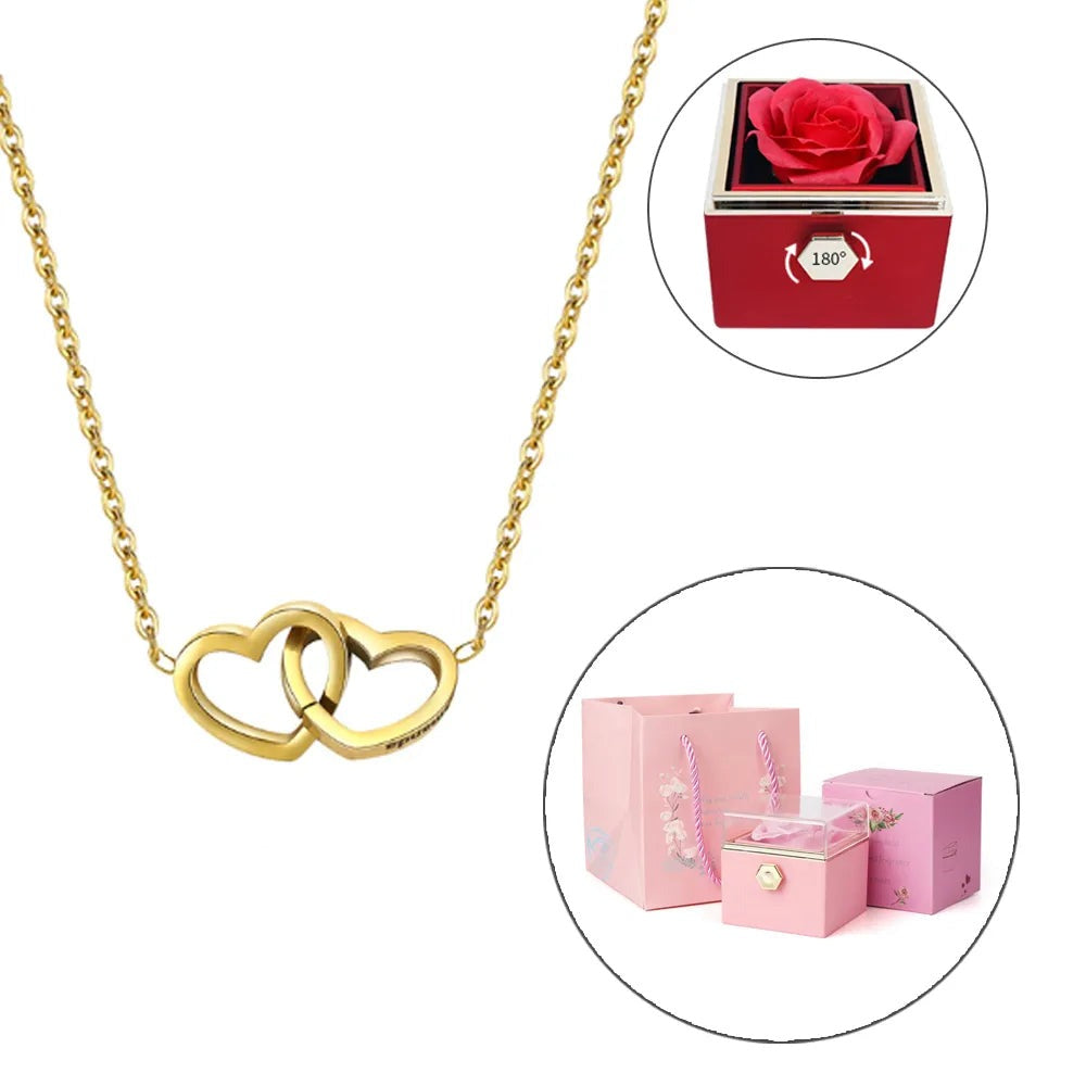 CAIXA ROSA ETERNA - C/ COLAR PERSONALIZADO