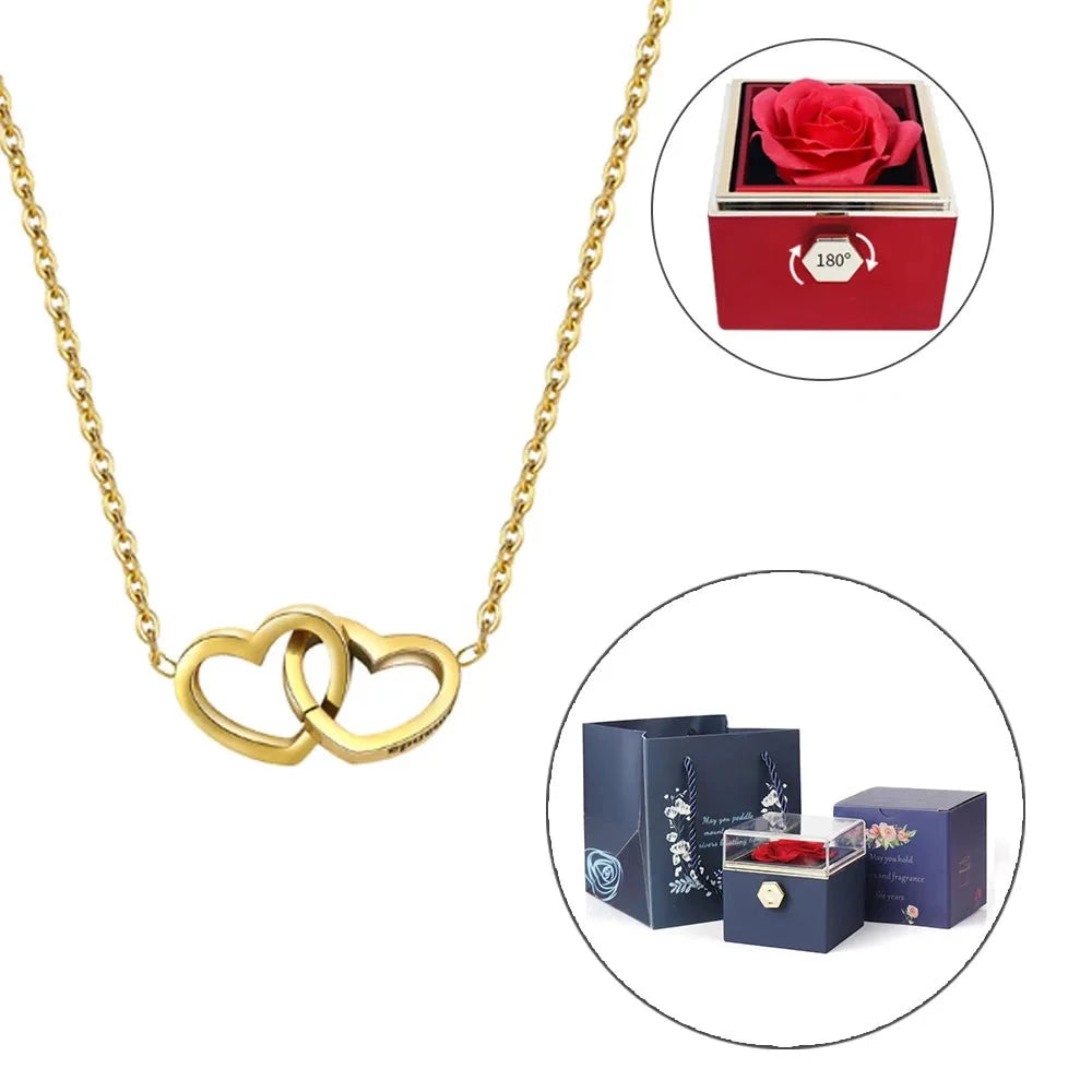 CAIXA ROSA ETERNA - C/ COLAR PERSONALIZADO