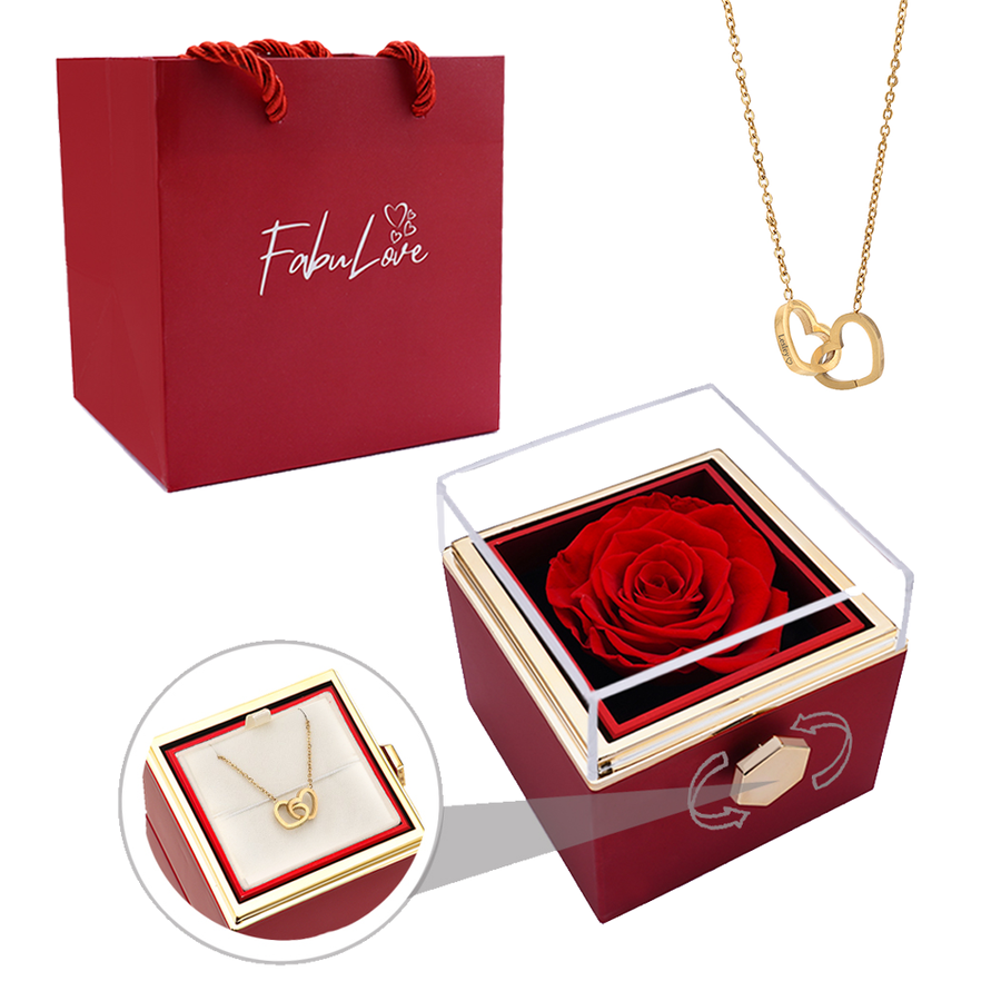 CAIXA ROSA ETERNA - C/ COLAR PERSONALIZADO