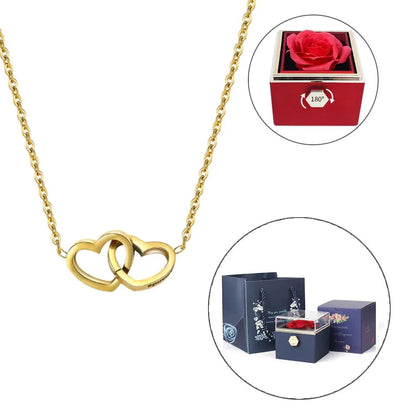 CAIXA ROSA ETERNA - C/ COLAR PERSONALIZADO